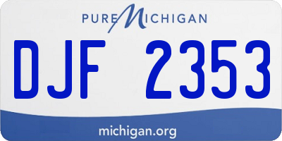 MI license plate DJF2353