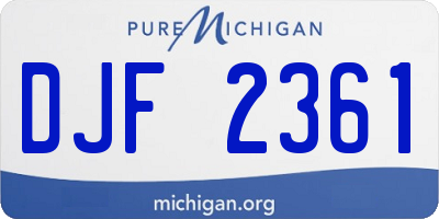 MI license plate DJF2361