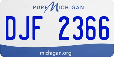 MI license plate DJF2366