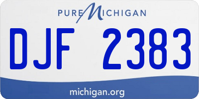 MI license plate DJF2383