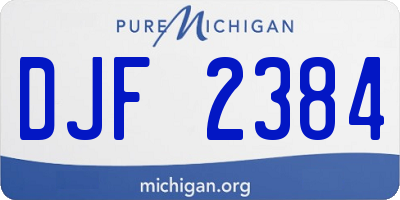 MI license plate DJF2384