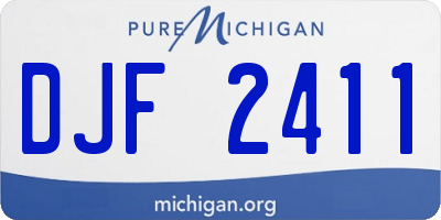 MI license plate DJF2411