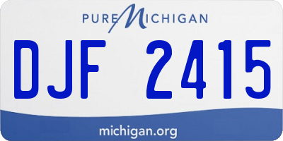 MI license plate DJF2415