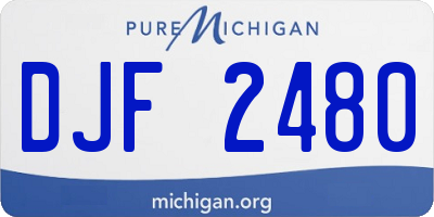 MI license plate DJF2480