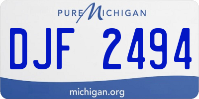 MI license plate DJF2494