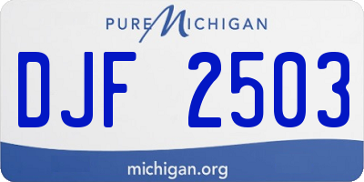 MI license plate DJF2503