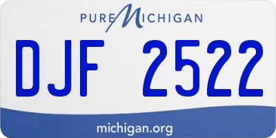 MI license plate DJF2522