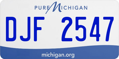 MI license plate DJF2547