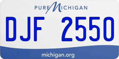MI license plate DJF2550
