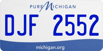 MI license plate DJF2552