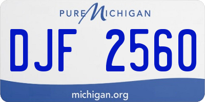 MI license plate DJF2560