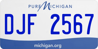MI license plate DJF2567