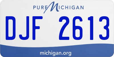 MI license plate DJF2613