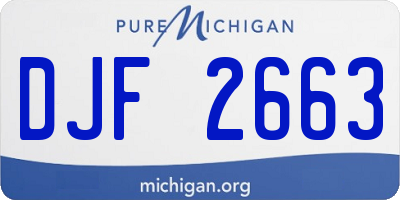 MI license plate DJF2663