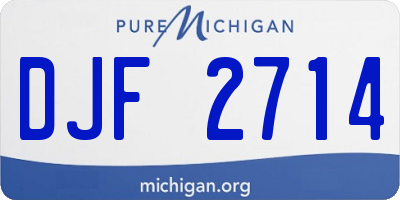 MI license plate DJF2714