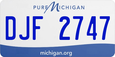 MI license plate DJF2747