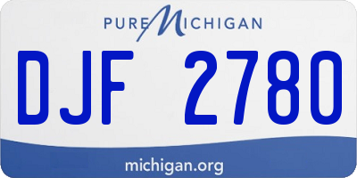 MI license plate DJF2780
