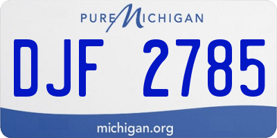 MI license plate DJF2785