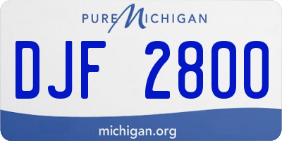 MI license plate DJF2800