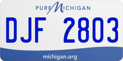 MI license plate DJF2803