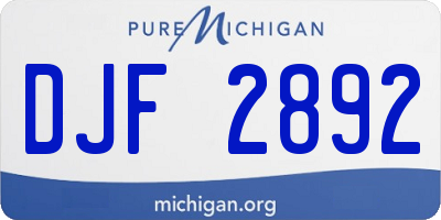 MI license plate DJF2892