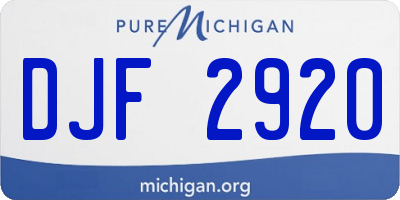 MI license plate DJF2920
