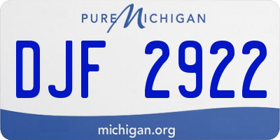 MI license plate DJF2922