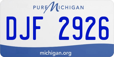 MI license plate DJF2926