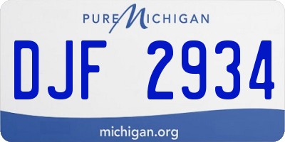 MI license plate DJF2934