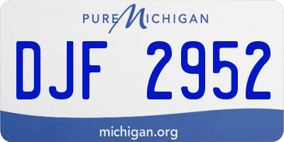 MI license plate DJF2952