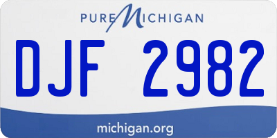 MI license plate DJF2982