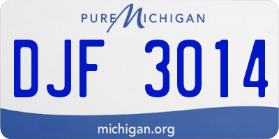 MI license plate DJF3014