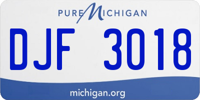 MI license plate DJF3018