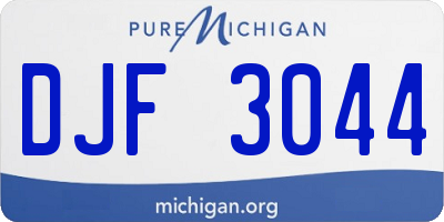 MI license plate DJF3044