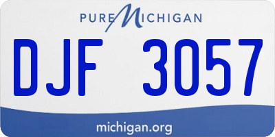 MI license plate DJF3057