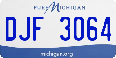 MI license plate DJF3064