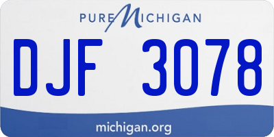 MI license plate DJF3078