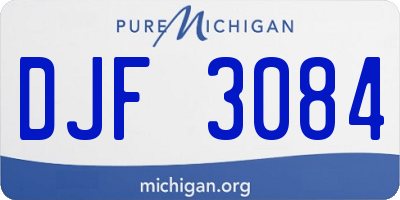 MI license plate DJF3084