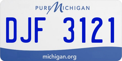 MI license plate DJF3121