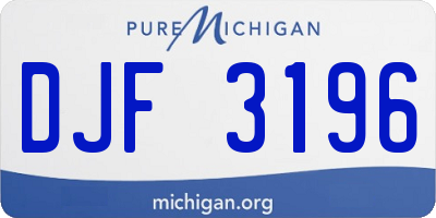 MI license plate DJF3196