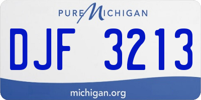 MI license plate DJF3213