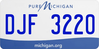 MI license plate DJF3220