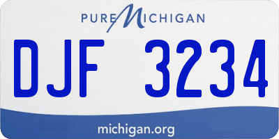 MI license plate DJF3234