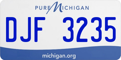 MI license plate DJF3235