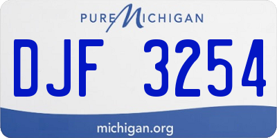 MI license plate DJF3254
