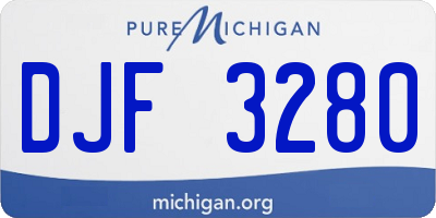 MI license plate DJF3280