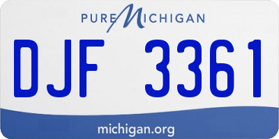 MI license plate DJF3361