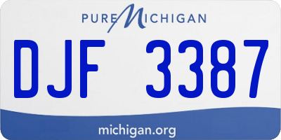 MI license plate DJF3387