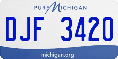 MI license plate DJF3420