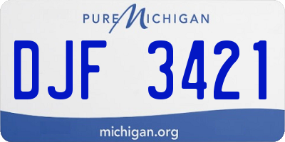 MI license plate DJF3421